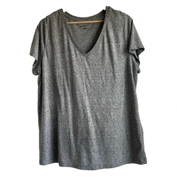 Ava & Viv Tops - V-Neck Tee, gray